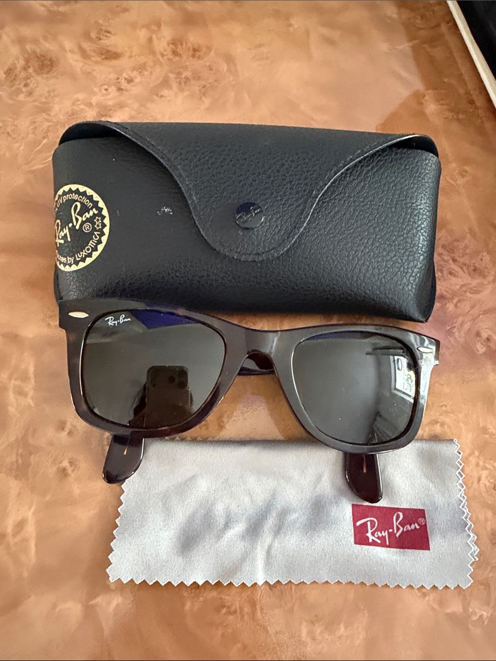 Ray-Ban Wayfarer Sunglasses in Brown Frame with Dark Lenses
